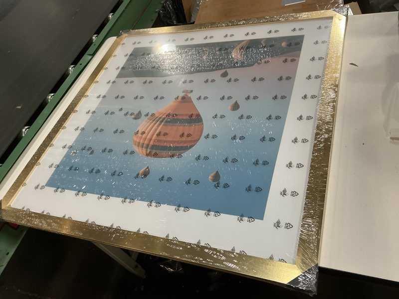 Condition photo showing New/Like New for 30x30 Picture Frame Gold with 24x24 Mat, Display Photo 24x24 with Mat or 30 x 30 Without Mat, Wall Hanging Large 30x30 Poster Frame with Shatter Resistant Plexiglass, Gold Gold 30x30 inch