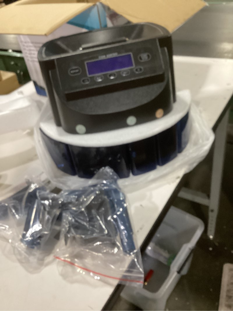 Condition photo showing Good Condition for Coin Counter and USD Coin Sorter with LCD Display, 300-Coin Capacity, Automatic Change Counter for 1? 5? 10? 25? $1, 270 Coins/min,Coin Sorter and Wrapper Machine for Fast & Accurate Sorting Coin Counter-A1