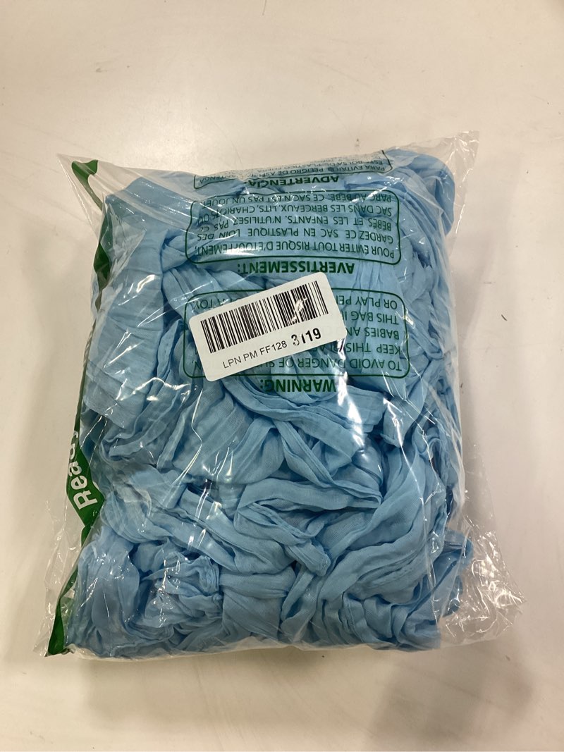 Condition photo showing As Is for 6 Pack Baby Blue Cheesecloth Table Runner 17x108 Inch Semi Sheer Boho Gauze Cheese Cloth Fabric Table Runners Table Decor for Wedding Party Baby Shower Birthday Home Decor Garden Farmhouse