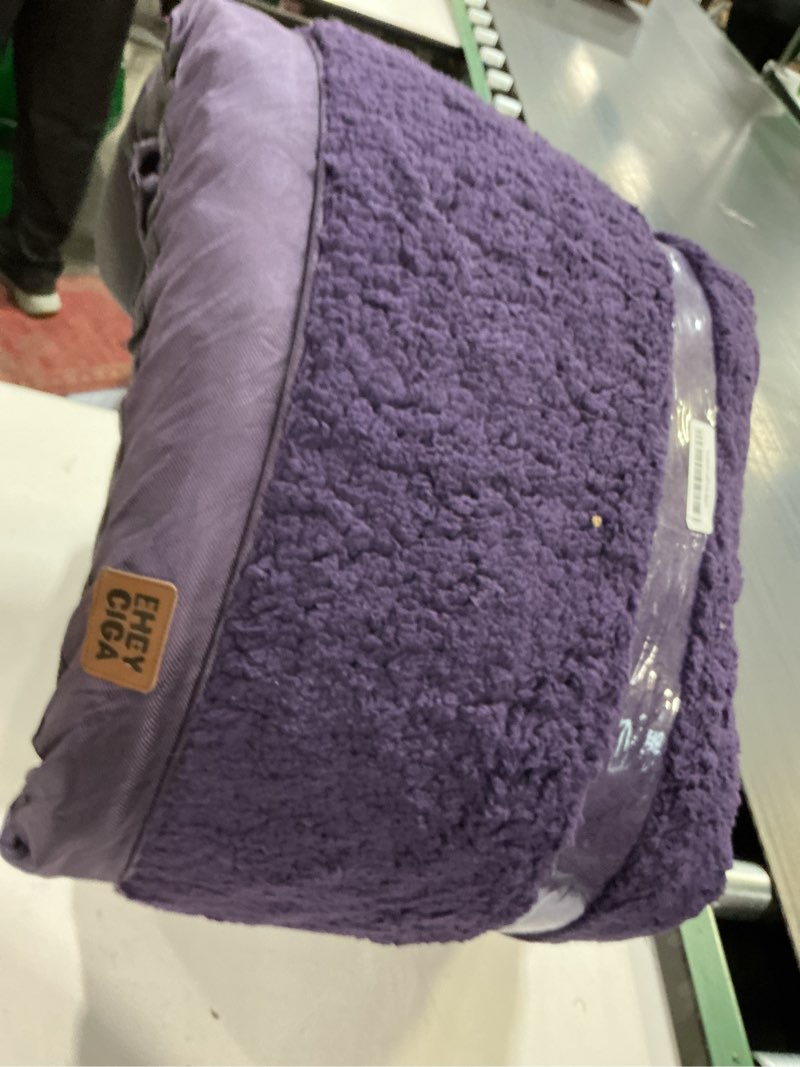 Condition photo showing As Is for EHEYCIGA Orthopedic XXL Dog Beds for Jumbo Dogs with Removable Washable Cover for Crate, Purple, 47x29 47*29*3.5 inches Purple