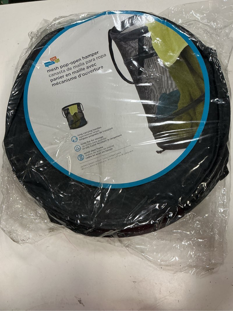 Condition photo showing New/Like New for honey can do large mesh pop-up hamper-black