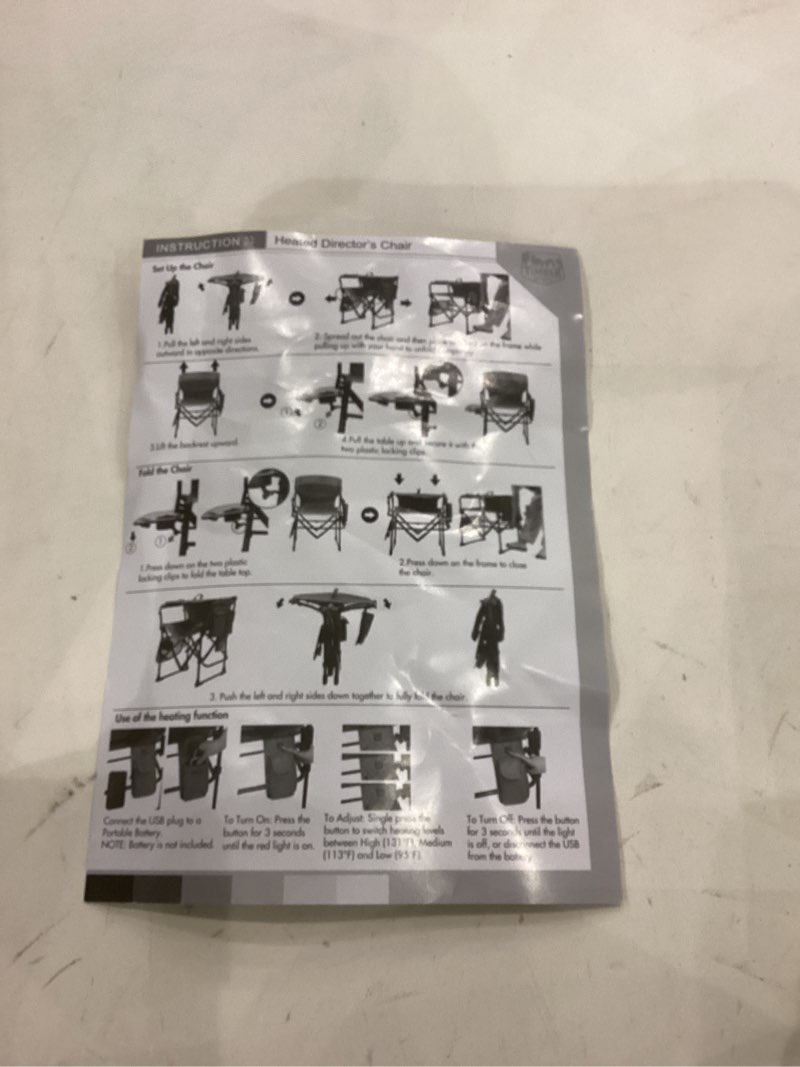 Heated directors chair 