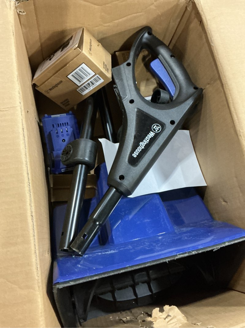 Condition photo showing Good Condition for westinghouse wsnow11s 24v cordless snow shovel 11 inch kit, 24v 4ah battery, fast charger, electric snow shovel with 20ft throwing distance, plows 75lbs/min, compatible with snow joe batteries 11 inch with battery/charger