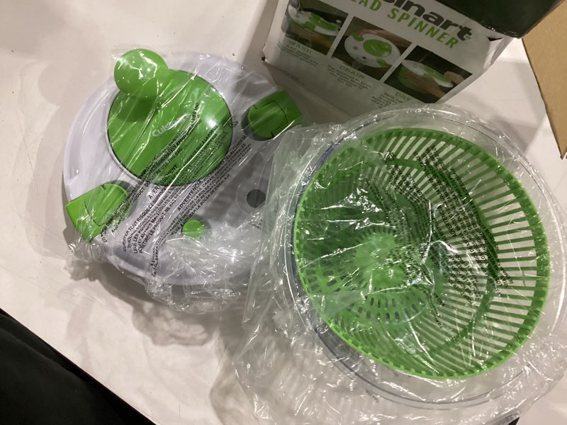 Condition photo showing Good Condition for cuisinart large spin stop salad spinner- wash, spin & dry salad greens, fruits & vegetables, 5qt, ctg-00-sas1 5 qt-new