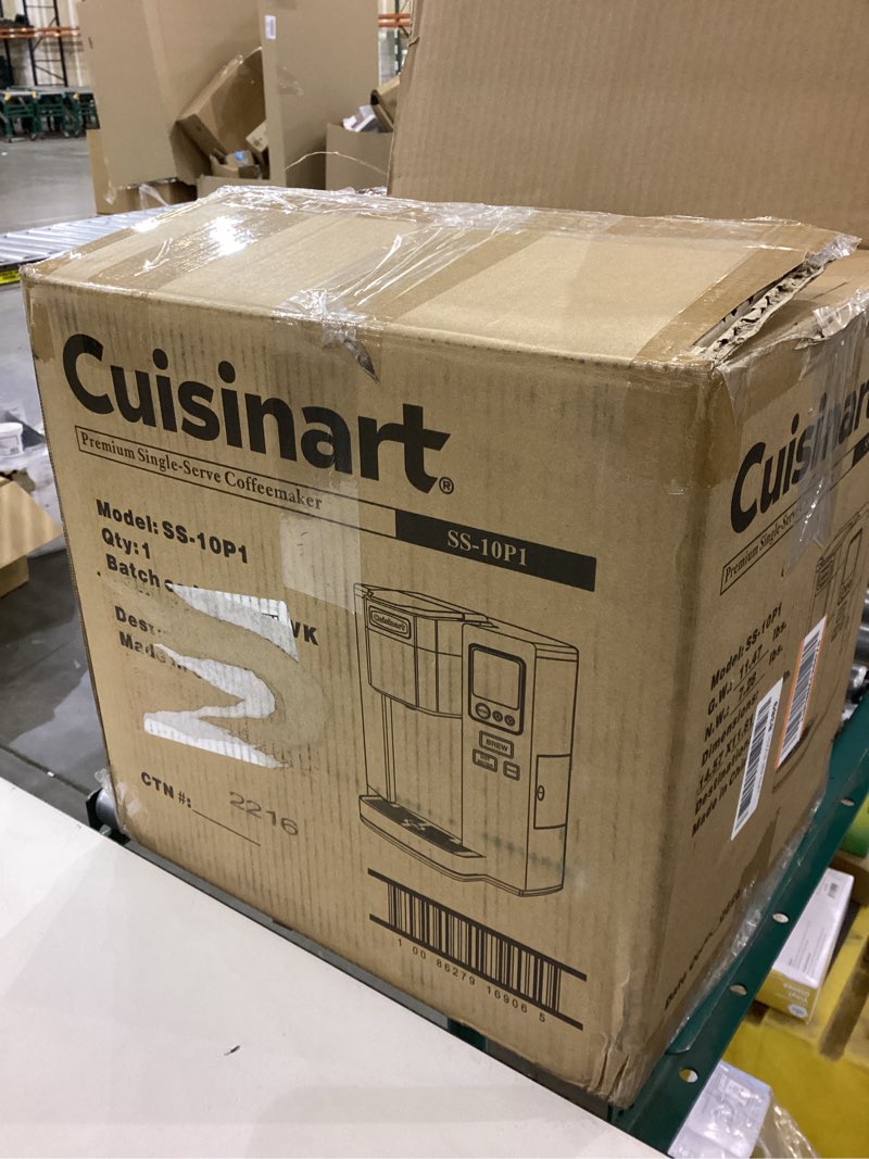 Condition photo showing As Is for Cuisinart Coffee Maker, Single Serve 72-Ounce Reservoir Coffee Machine, Programmable Brewing & Hot Water Dispenser, Stainless Steel, SS-10P1,Silver