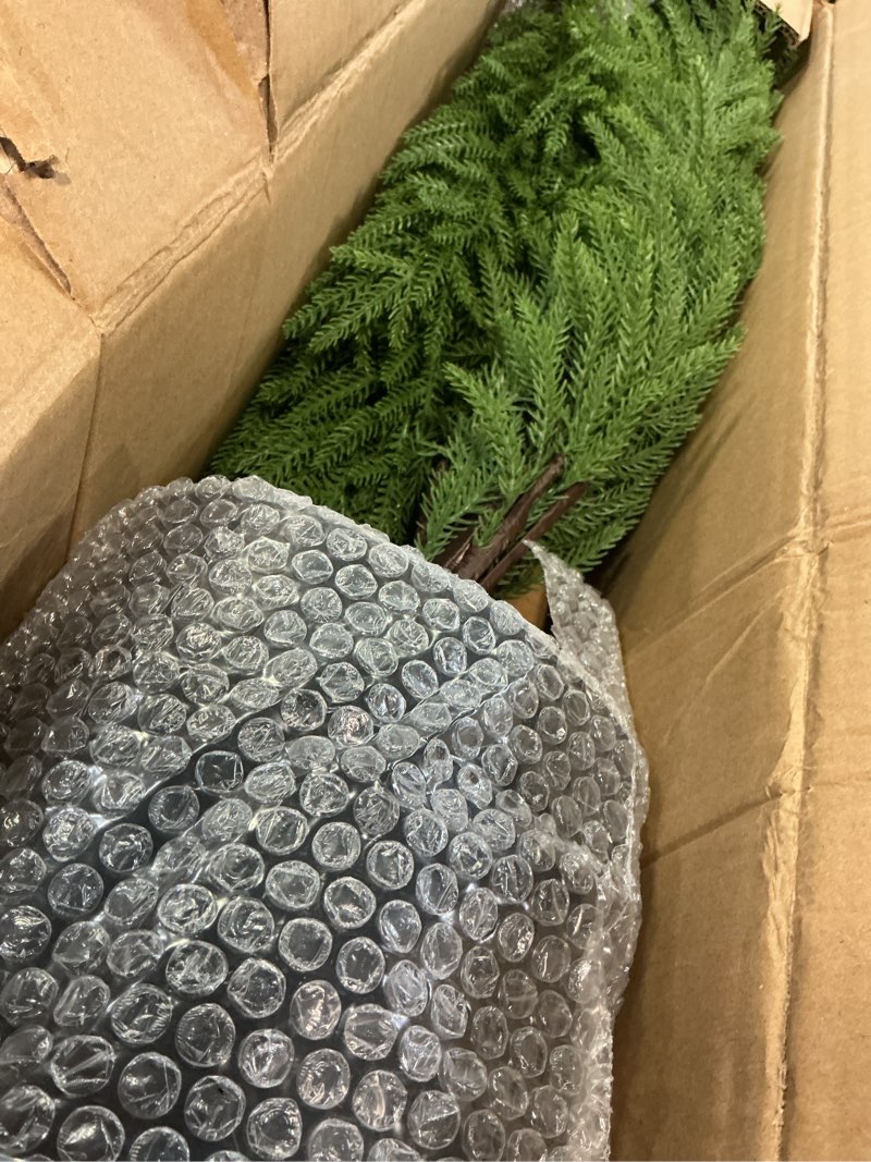Condition photo showing Good Condition for enven 5ft artificial topiary trees for outdoor front porch décor, faux pine trees uv resistant and potted, fake shrubs evergreen for front porch decor indoor and outdoor use 5ft- 1pack