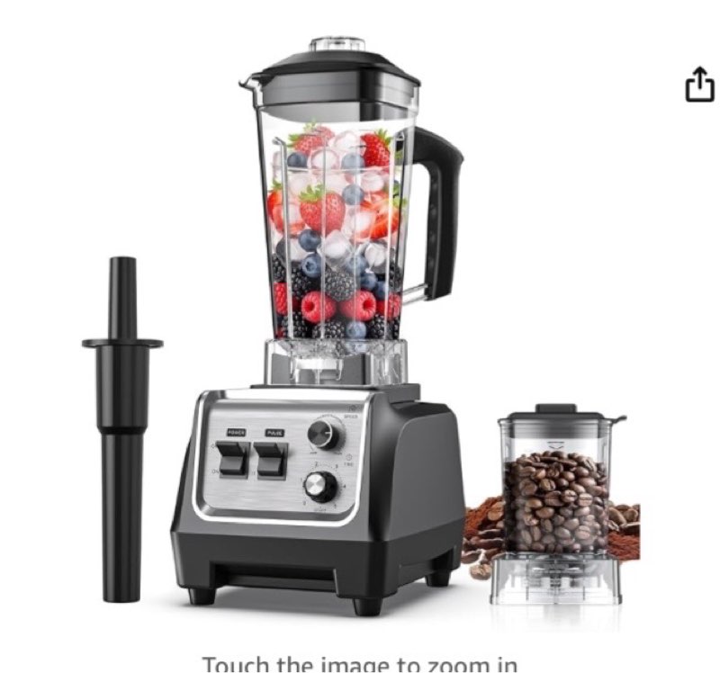 1800w blender for smoothies with 70oz pitcher & 20oz grinder 28000 rpm high speed countertop blenders for kitchen for ice crushing, frozen fruits, nut butter multiple speeds & 1-5 min timer