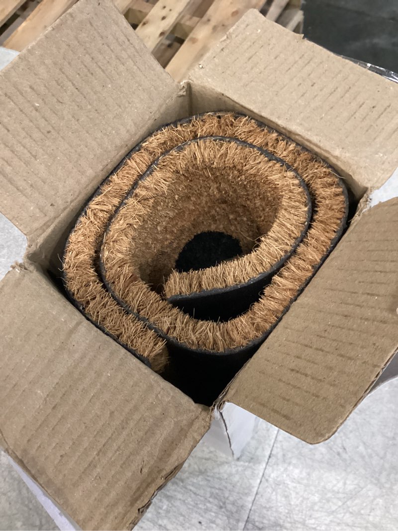 Condition photo showing New/Like New for plus haven coco coir door mat with heavy duty backing, wipe your paws doormat, 17.5" x 30" size, easy to clean entry mat, beautiful color and sizing for outdoor and indoor uses, home décor