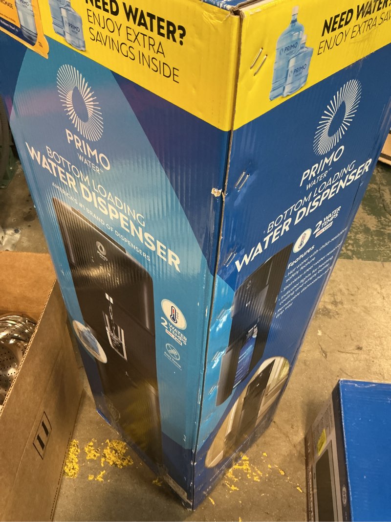 Condition photo showing As Is for primo water® bottom loading classic 2 temp water dispenser