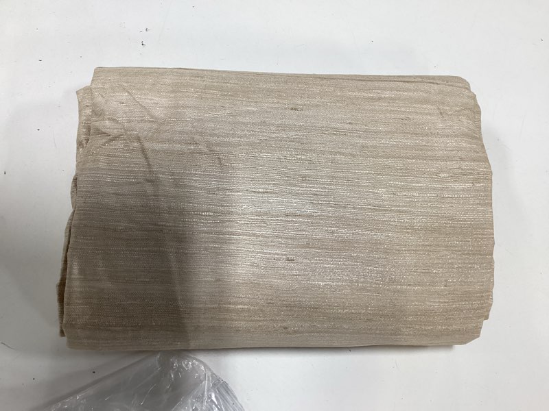 Condition photo showing Good Condition for raw silk curtain.. single panel 48x96in tan