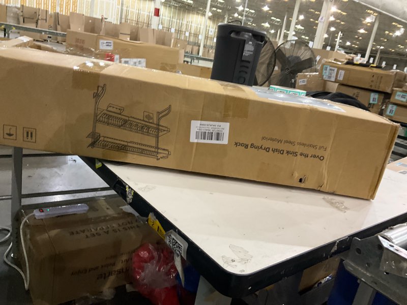 Condition photo showing New/Like New for 3 Tier Extra Large Stainless Steel Expandable Over The Sink Dish Drainer Drying Rack, Rust Proof Metal, Space Saving, Modern Black Big Capacity Extendable Plate Strainers Above Kitchen Counter Black Over Sink 3 Tier