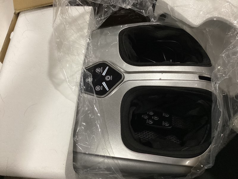 Condition photo showing Good Condition for allyouger shiatsu foot massager with heat,vibration,air compression and deep kneading for plantar fasciitis, neuropathy,improve foot wellness,gifts for women & men?silver?