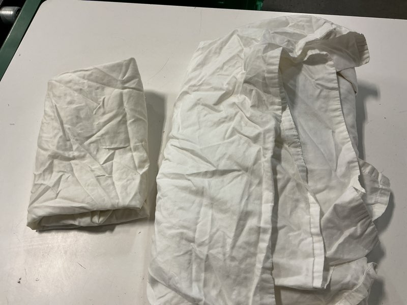 Condition photo showing As Is for bamboo duvet cover set, king/cal king, ivory