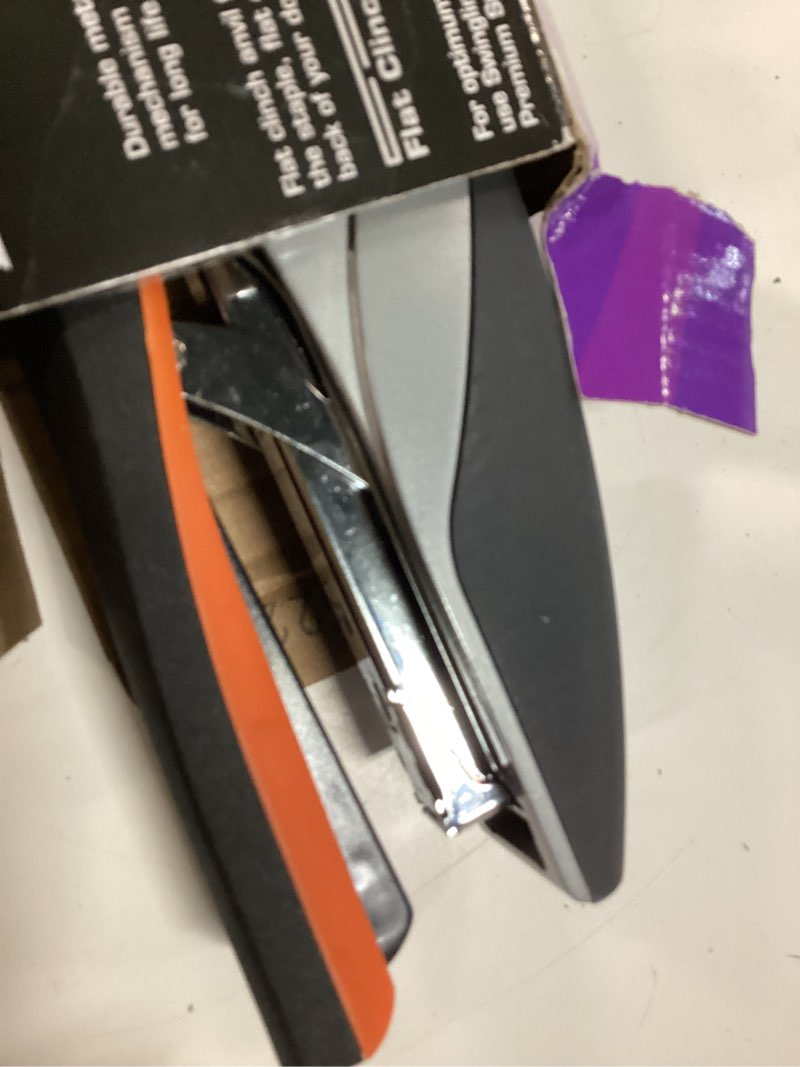 Condition photo showing Good Condition for swingline stapler, 40 sheet capacity, optima 40, jam free, reduced effort, soft grip, metal, orange and gray (87845) pack of 1