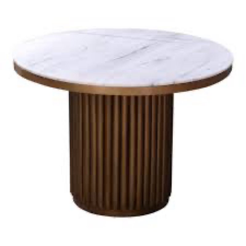 TOWER DINING TABLE WHITE MARBLE TOP(incomplete only 1 box) 