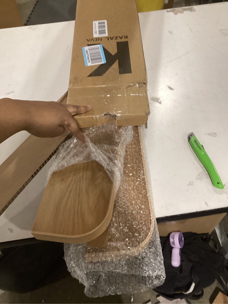 Condition photo showing Good Condition for Kazai.® 23.6 inches Floating Shelves for Wall 'Toke' | Set of 2 Small Mounted Wooden Shelf Units | Modern Wall Decor & Storage for Living Room, Bathroom, Kitchen, Bedroom & More | Oak Oak 23.6" x 7.9" (Set of 2)