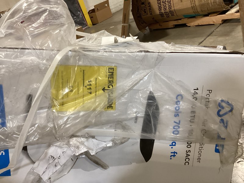 Condition photo showing As Is for airo portable air conditioners 14000 btu, ac unit floor standing with remote control & dyi installation kit, new 2025 model white 14,000 btu