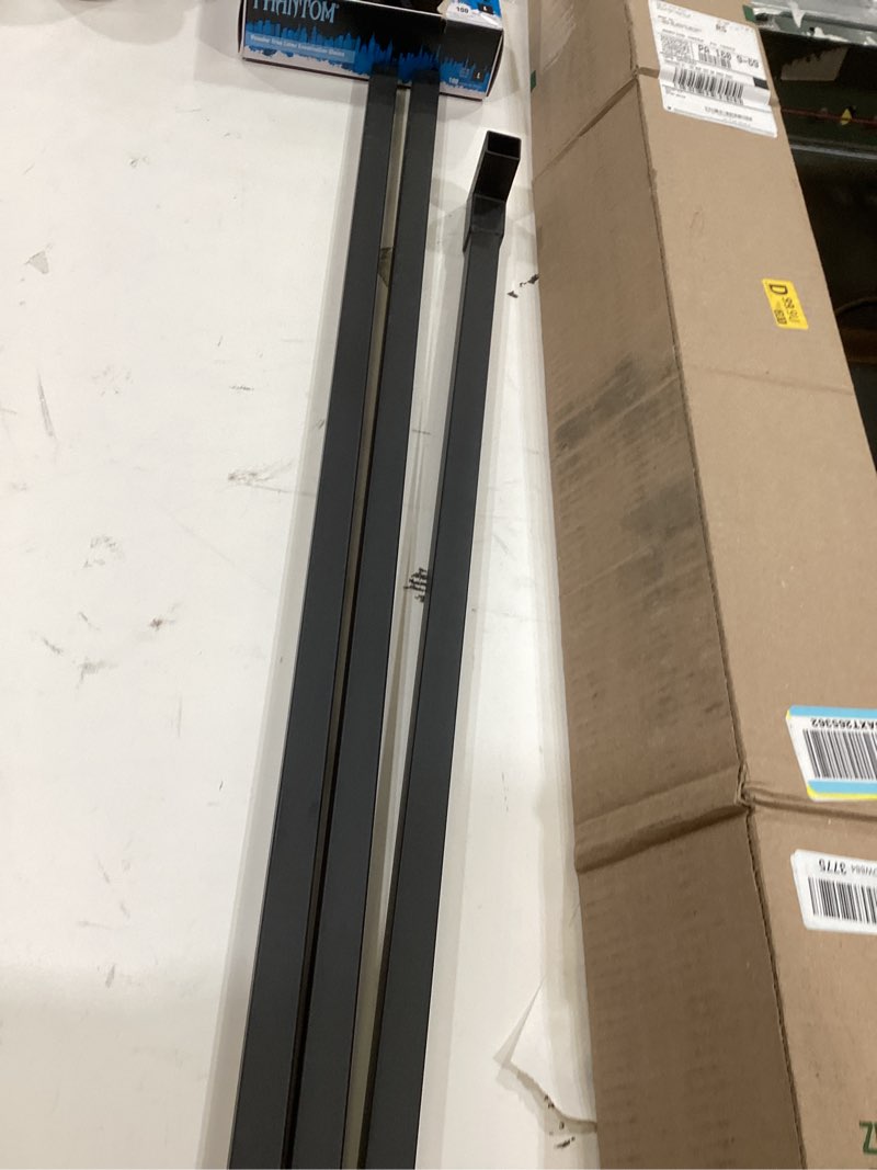 Condition photo showing As Is for deck fence gate, 38" h x 48" w, rust-resistant black powder-coated metal gate for patio, yard & residential fence
