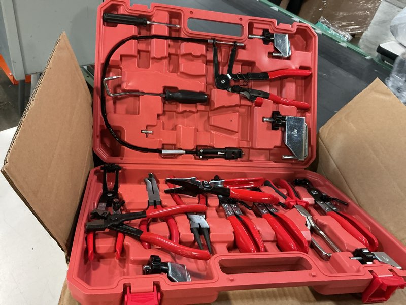 Condition photo showing Good Condition for 16 Pcs Hose Clamp Pliers Set, Hose Clamp Tool Removal and Installation Tool Kit, Hose Pinch off Plie