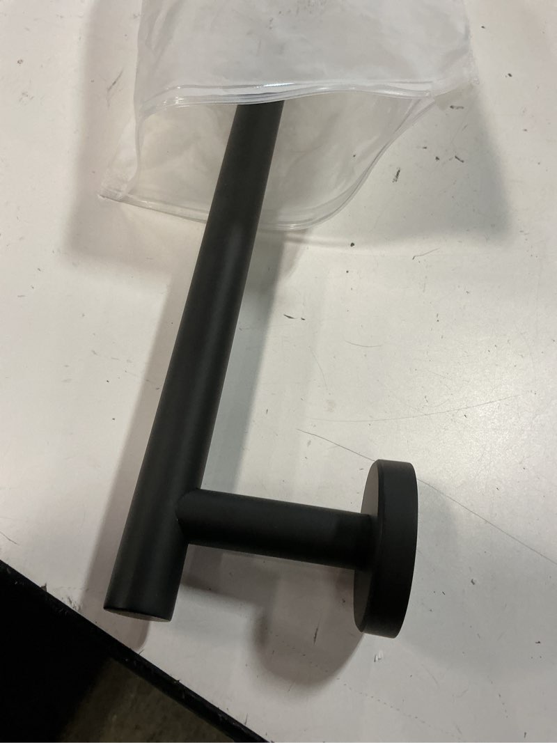 Condition photo showing Good Condition for JQK Black Towel Bar, 27 Inch 304 Stainless Steel Thicken 0.8mm Towel Rack Bathroom, Towel Holder Matte Black Wall Mount, Useable Length 24 Inch, TB110L24-PB Black 27 Inch