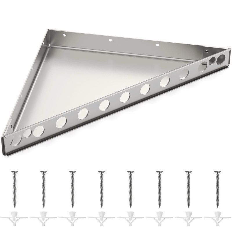 Floating Corner Shower Bench Kit - Custom Corner Shower Seat for Bathroom Remodel, Wall Mount Floati