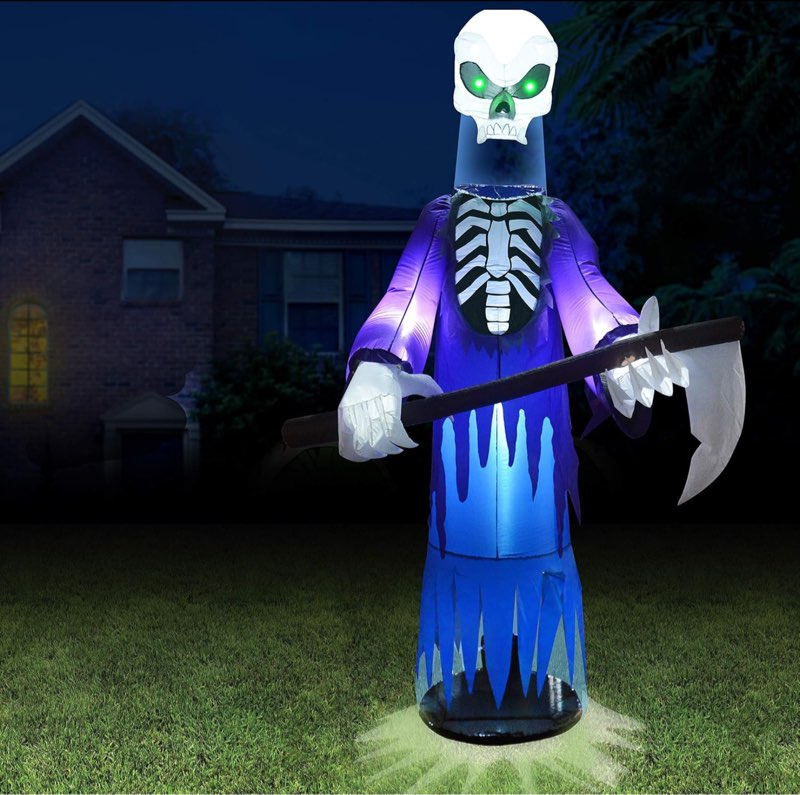 Joiedomi 8 FT Tall Halloween Inflatable Floating Head Reaper with Build-in LEDs, Blow-up Inflatables Grim Reaper for Halloween Party Indoor, Outdoor, Yard, Garden, Lawn Decorations