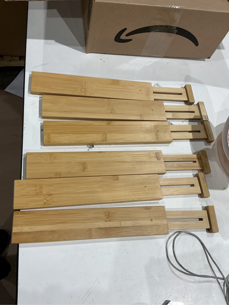 Condition photo showing Good Condition for bamboo drawer organizer dividers, expandable, set of 6