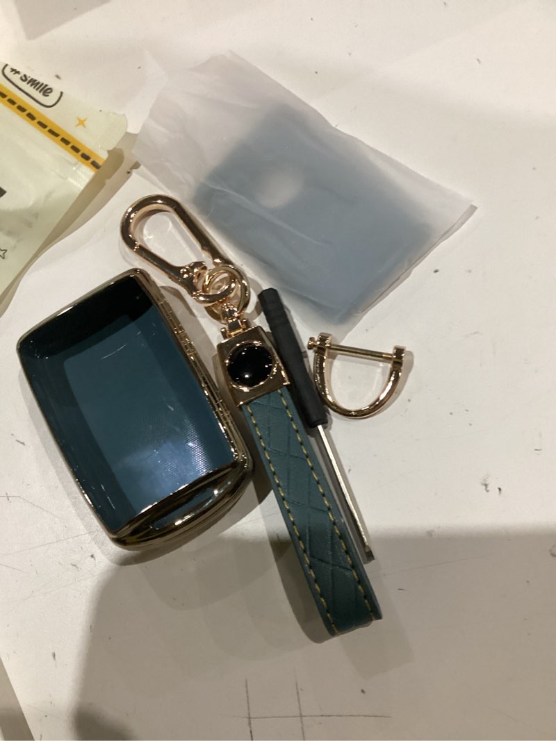 Condition photo showing As Is for lucrum compatible with mazda key fob cover & leather keychain - tpu case for 3, 6, cx-5 cx-9 cx-30 cx-50 cx-70 (2019-2025) blue