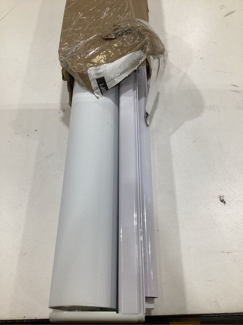 Condition photo showing As Is for chrisdowa cordless blackout roller shades for windows, thermal insulated uv protection pull down shades, total blackout window blinds for home, office, bedroom, door (41" w x 72" h, white) 41"w x 72"h white