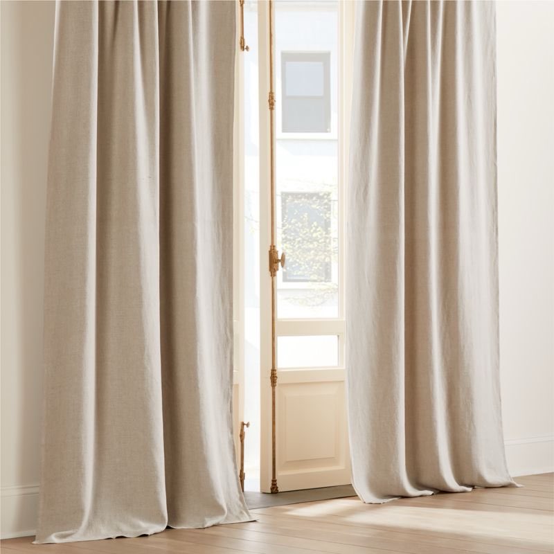 QUINCE European Linen True Blackout Curtain Sand  48 in x 84 in