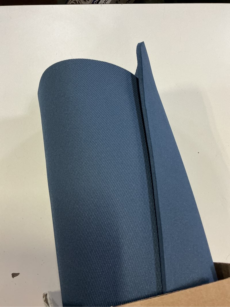Condition photo showing Good Condition for keep yoga mat - premium 7mm thick exercise mat, anti-tear 32'' extra wide fitness mat with strap for men & women, non slip pilates mat for home yoga, pilates, gym, stretching, floor & fitness workouts navy blue