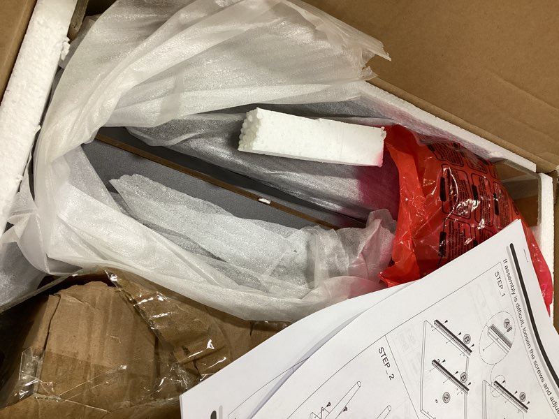 Condition photo showing As Is for (Incomplete)Nightstand with 2 Drawers, Grey Bedside Table, Wooden Side Table, Modern Style Night Stand End Table Drawer Dresser for Living Room Bedroom MLBZ09GU Grey 1