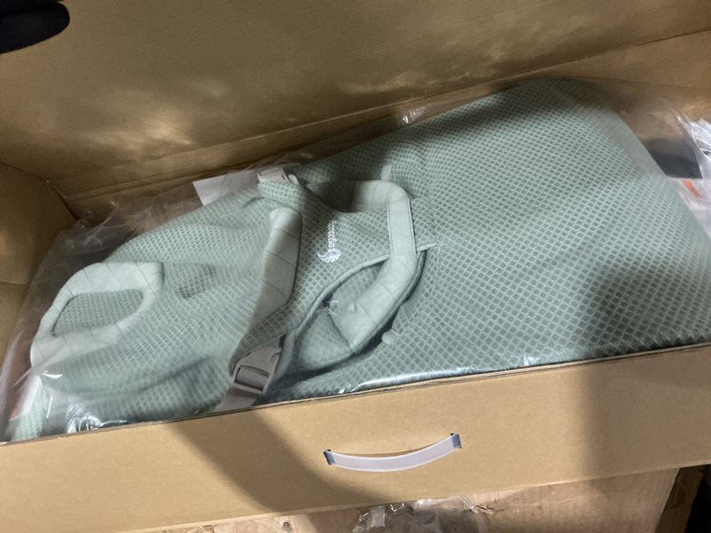 Condition photo showing Good Condition for ergobaby evolve 3-in-1 bouncer seat for babies and toddlers 5.5-25lbs - multi position baby rocker seat with adjustable heights, secure harness, newborn insert - sage green sage green mesh bouncer