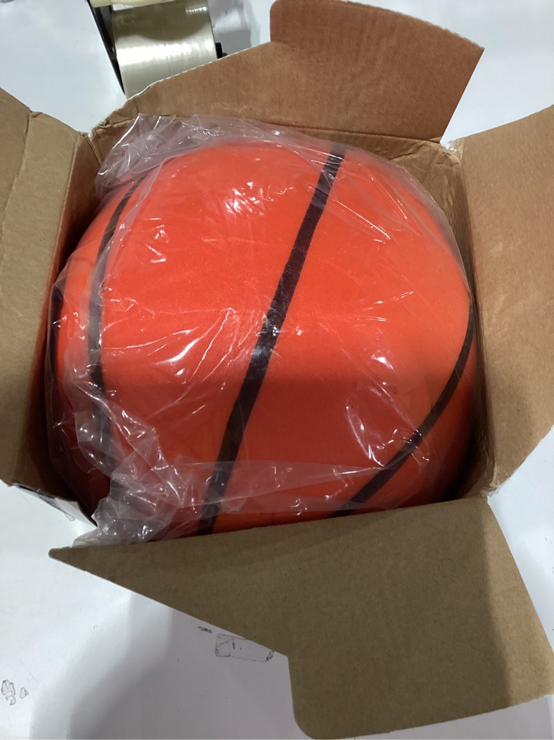 Condition photo showing New/Like New for silent basketball size 7 (29.5") – grooved airless indoor basketball for quiet dribbling and indoor training, pro pu foam ball – real feel higher bounce quieter orange