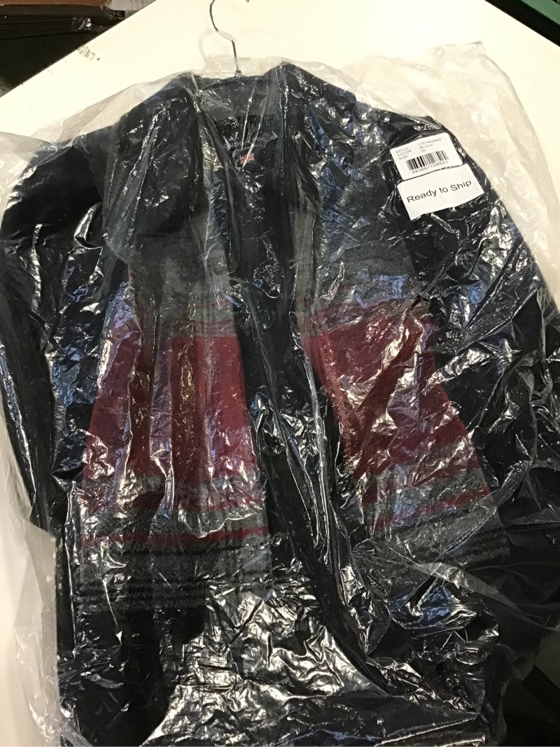 London Fog Women's Single-Breasted Wool Coat with Scarf, Black, XL