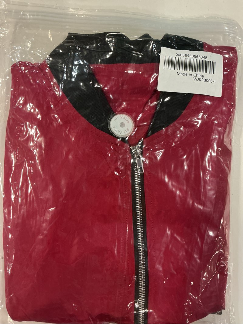 Condition photo showing New/Like New for urbanfind men's varsity jacket casual fashion stylish bomber jacket lightweight windbreaker large red