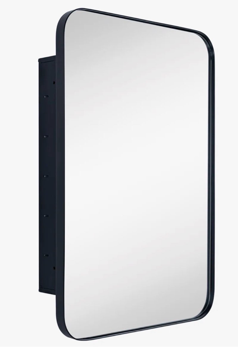 haslem recessed framed medicine cabinet with mirror and adjustable shelves