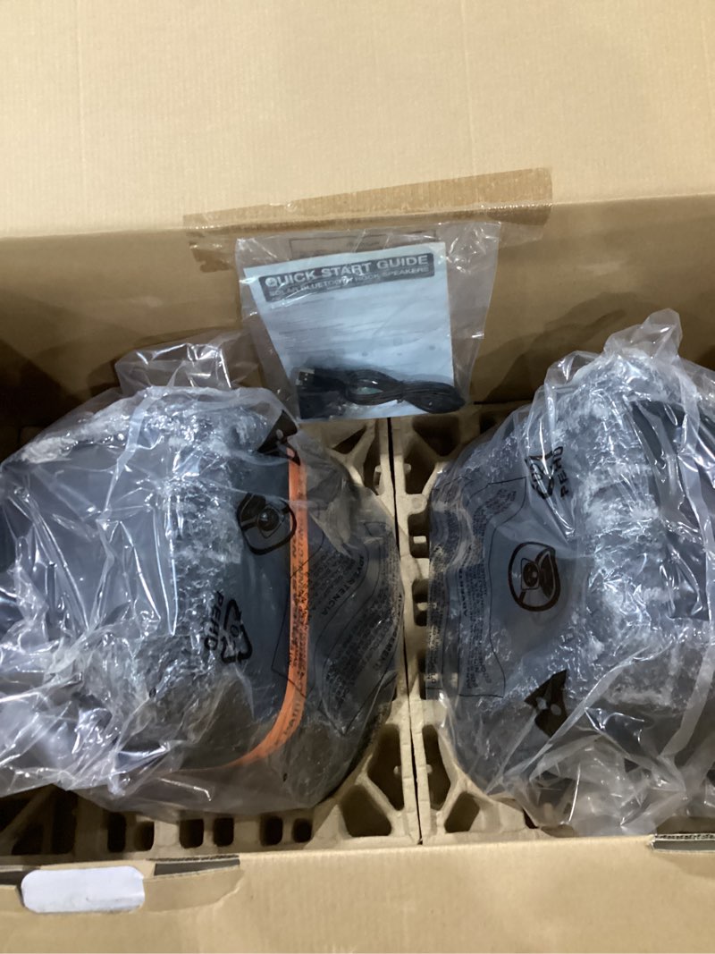 Condition photo showing New/Like New for it.innovative technology Outdoor Rock Speaker Pair - Wireless Bluetooth , for Garden, Patio, Waterproof, Built for all Seasons & Solar Powered with Rechargeable Battery, Music Streaming - Charcoal Solar Charcoal