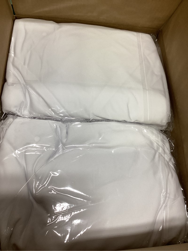 Condition photo showing New/Like New for fitted tablecloth for 8 foot rectangle tables-6 pack white elastic outdoor picnic table cover-spandex stretch folding table cloths 8ft for camping dining room patio kitchen banquet party white 30'' x 96'' | 6 pack