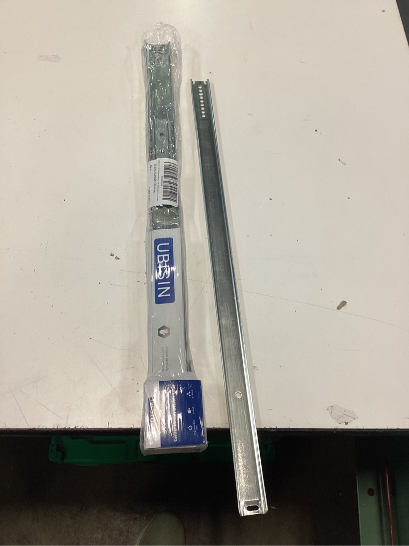 Condition photo showing Good Condition for 1 pcs 20 inch center mount drawer slide, heavy duty bottom mount drawer slide for cabinet and dresser, 3/4 extension glide track 20 inch 1