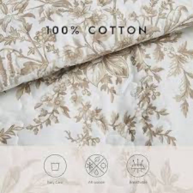 Laura Ashley Bedford reversible cotton quilt set in the mocha colorway