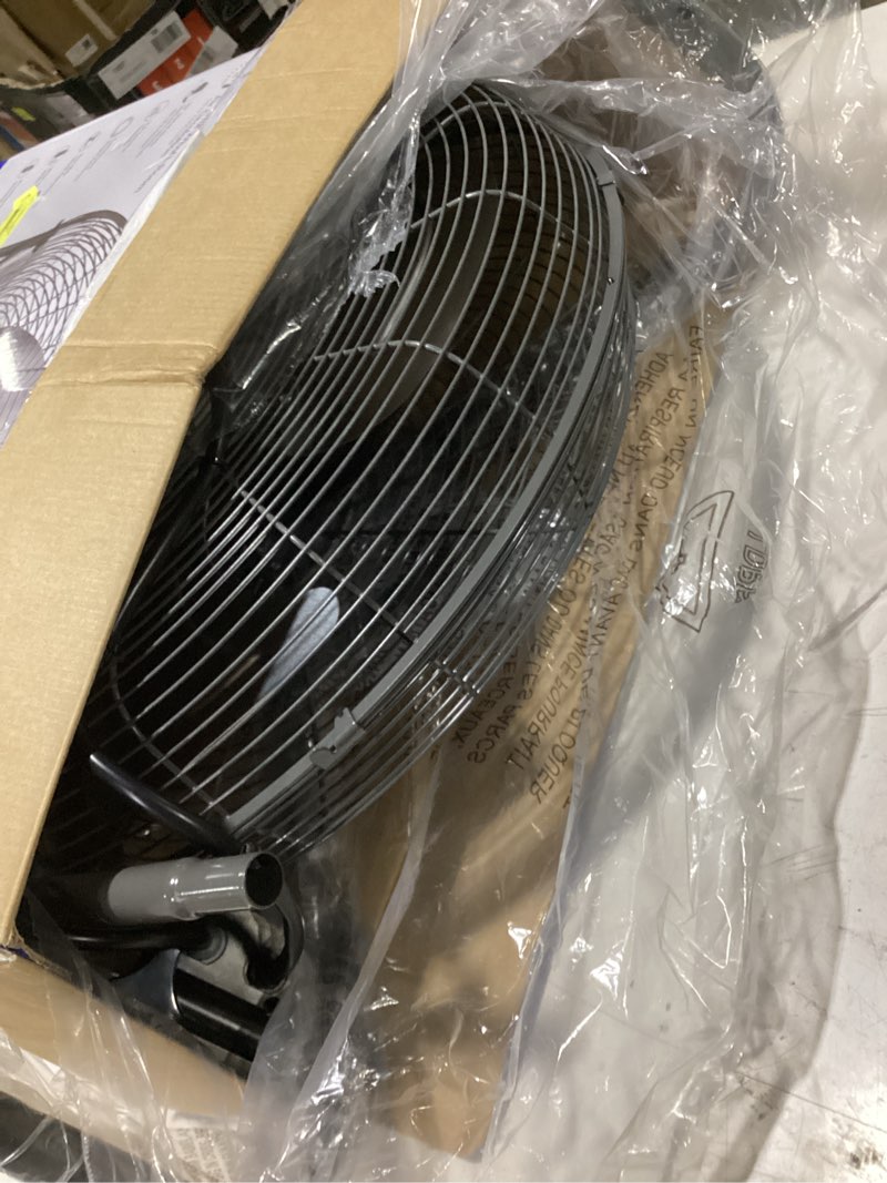 Condition photo showing As Is for lasko max performance 20" high velocity floor or wallmount fan h20310