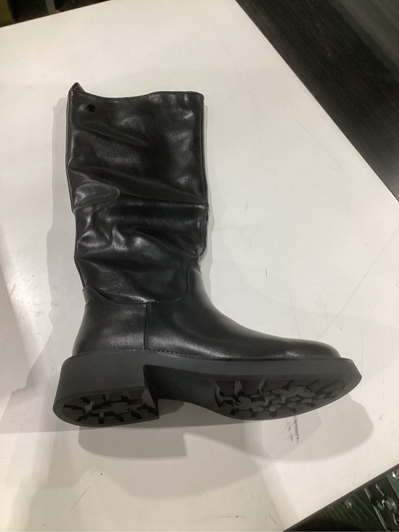 Womens Knee High Boots Chunky Sole Platform Boots Side Zipper Long Riding Boots Daily Dress Comfortable Chelsea Black Knee High Boots for Women 7M