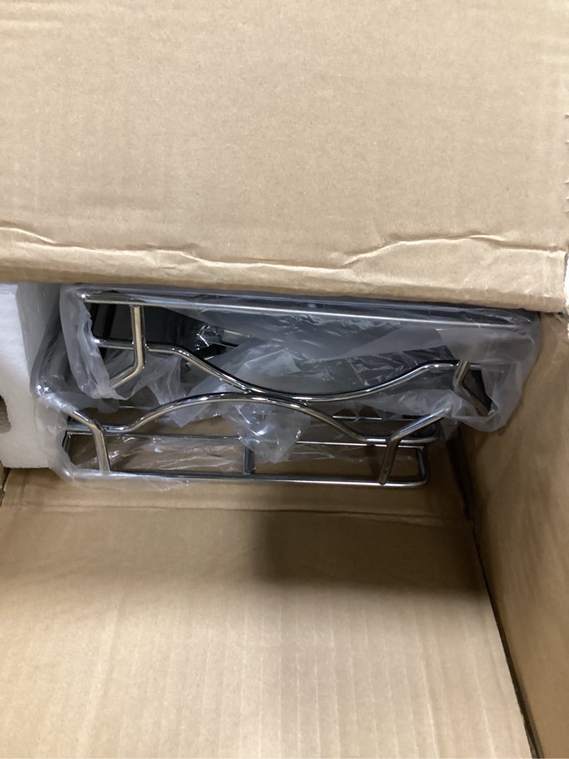 Condition photo showing New/Like New for OCG 2 Tier Pull Out Cabinet Organizer (9.5" W x 21" D), Pull Out Drawers for Kitchen Cabinets, Pull Out Shelves for Base Cabinet Organization in Kitchen Bathroom Pantry, Chrome Finish 9.5"W x 21"D