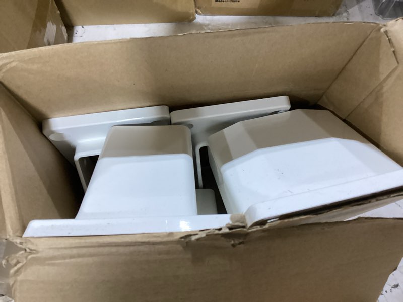 Condition photo showing Good Condition for 4 pack 2" x 3.5" vinyl fence stair railing brackets kit with screws porch and deck bracket parts top and bottom classic brackets set for decking railing 2" x 3.5" classic 4