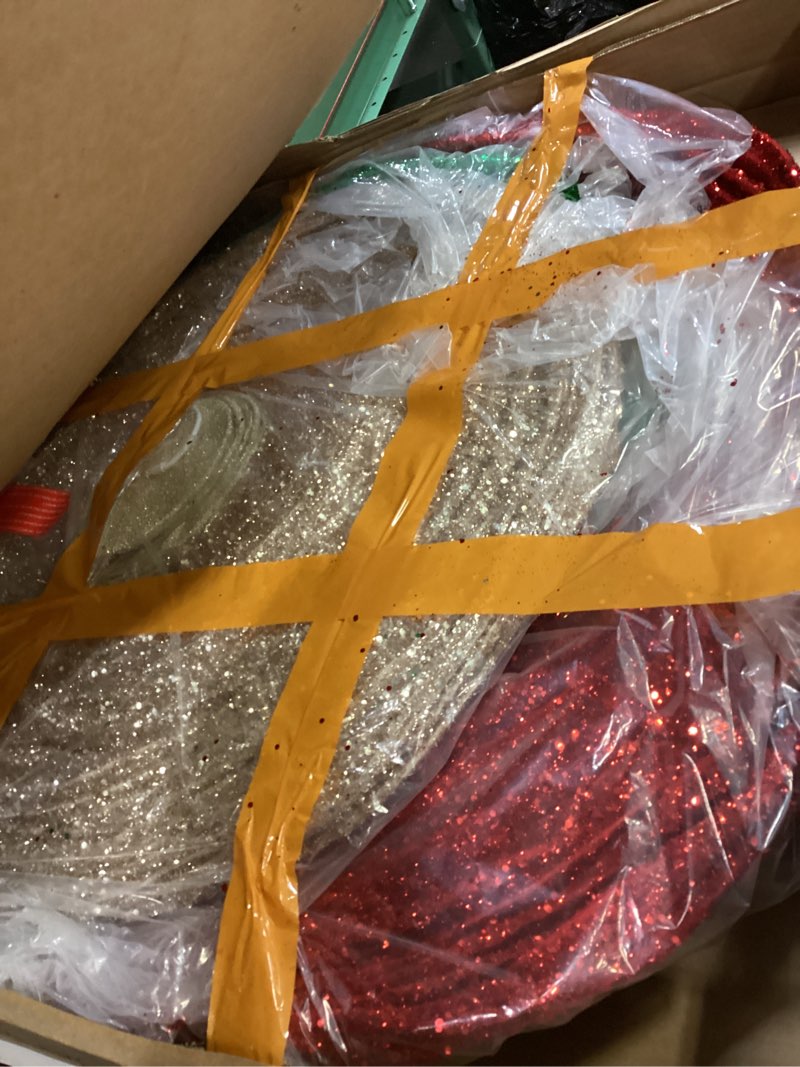 Condition photo showing Good Condition for HOYECHI 3pc Lighted Pop-Up Outdoor Christmas Ornament Set – Holiday Ball Decorations with 290 LED Lights, 8 Lighting Modes, for Yard & Outdoor Christmas Decor - Red/Green/Gold Red/Green/Gold 290LED