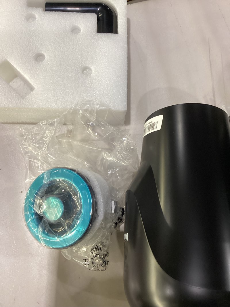 Condition photo showing As Is for KRAUS WasteGuard 3/4 HP Ultra-Quiet Garbage Disposal with Quick Connect, Kitchen Sink Drain Cover, Power Cord and Flange Included, KWD100-75MBL Quick-connect, Plug-In 3/4 HP