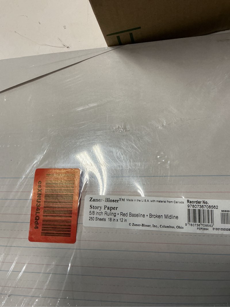 Condition photo showing Good Condition for Pacon PACZP2694 Zaner-Bloser Picture Story Paper, 10.5" x 8", White, 250 Sheets