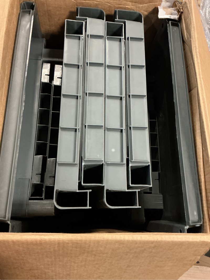 Condition photo showing As Is for Sterilite 4 Shelf Cabinet, Lockable Utility Storage w/ Adjustable Shelves, Gray - Plastic Shelving Unit for Organizing Garage, Pantry, Basement, Laundry Room or Mudroom 1