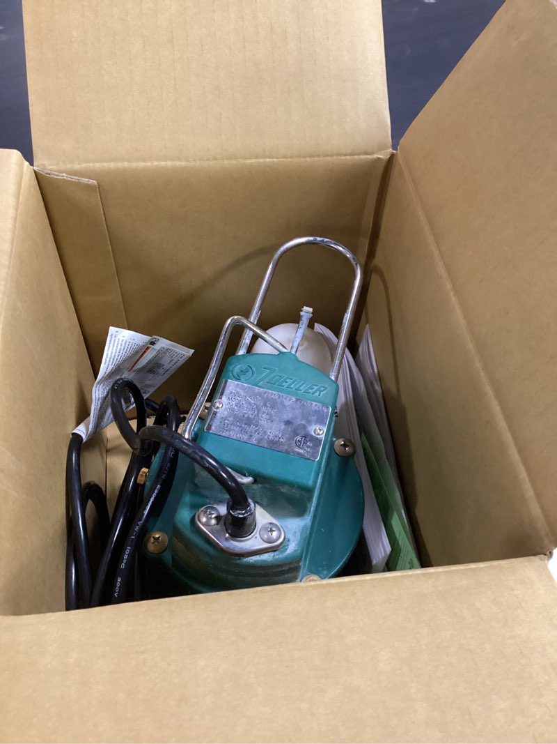 Condition photo showing As Is for zoeller 0.33-hp 115-volt cast iron submersible sump pump